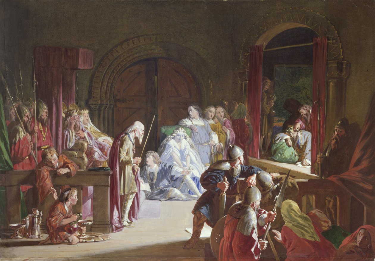 Die Nachstellung des Todes von Hamlets Vater, Akt III, Szene 2 von John Gilbert
