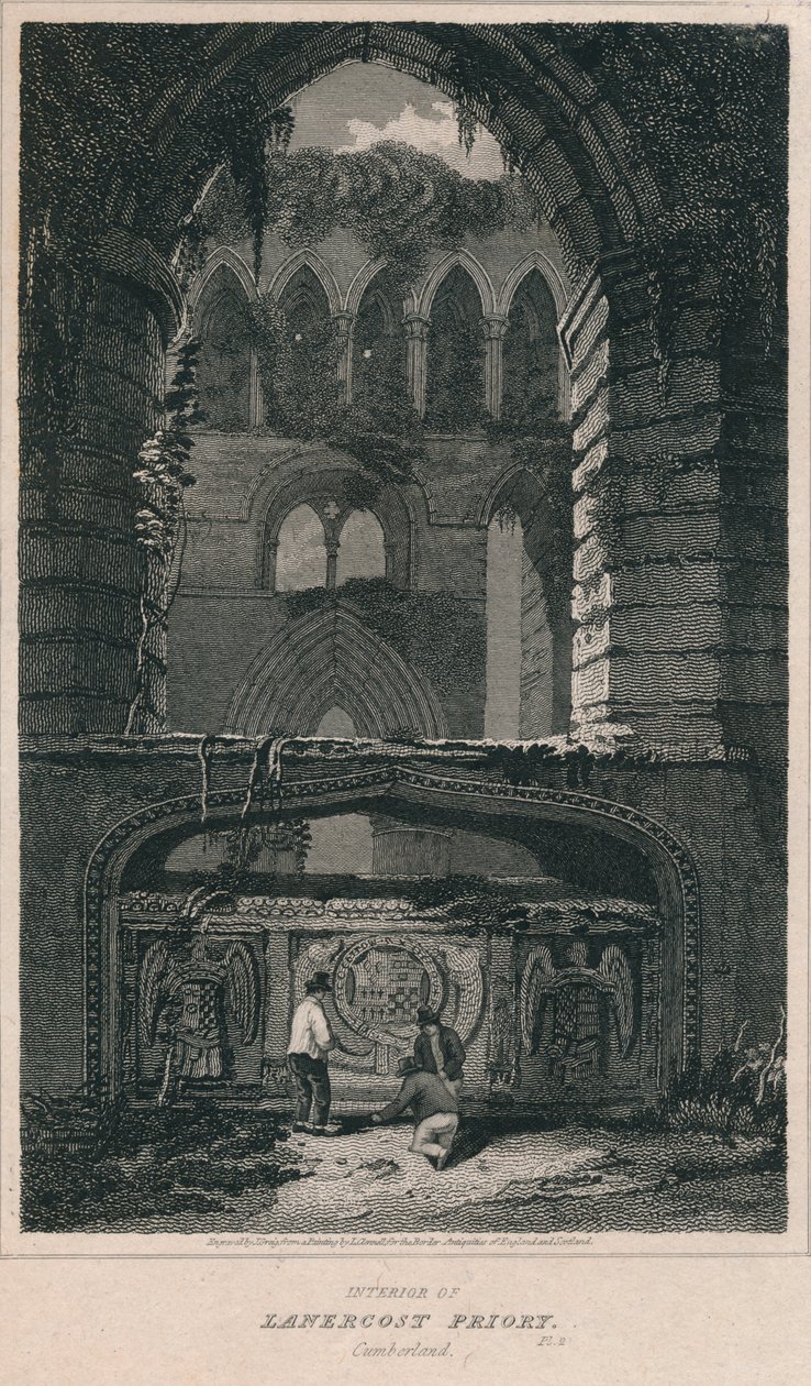 Innenraum der Lanercost Priory, Cumberland, 1814 von John Greig