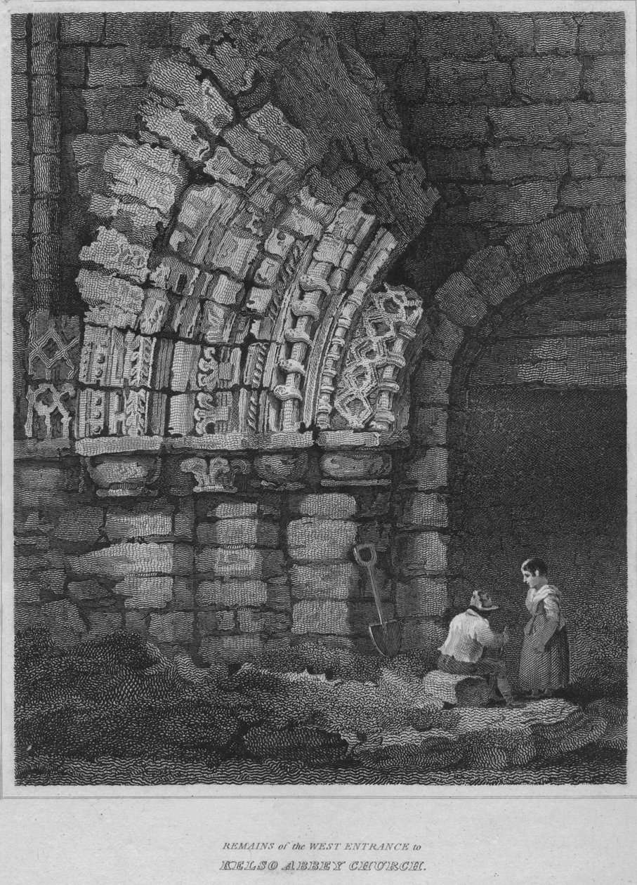 Überreste des Westeingangs zur Kelso Abbey Church von John Greig