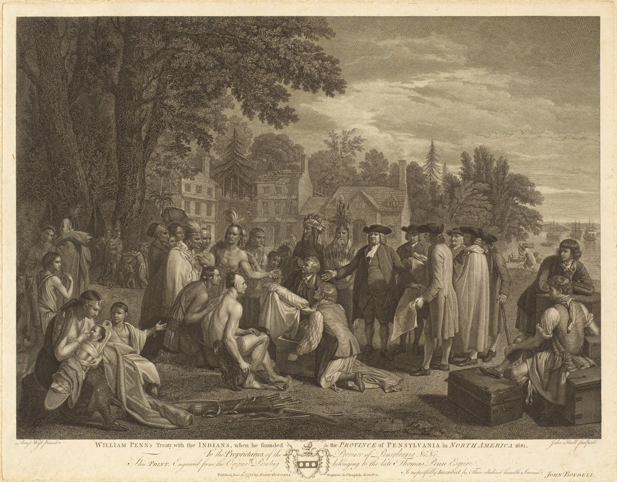 William Penns Vertrag mit den Indianern von John Hall after Benjamin West