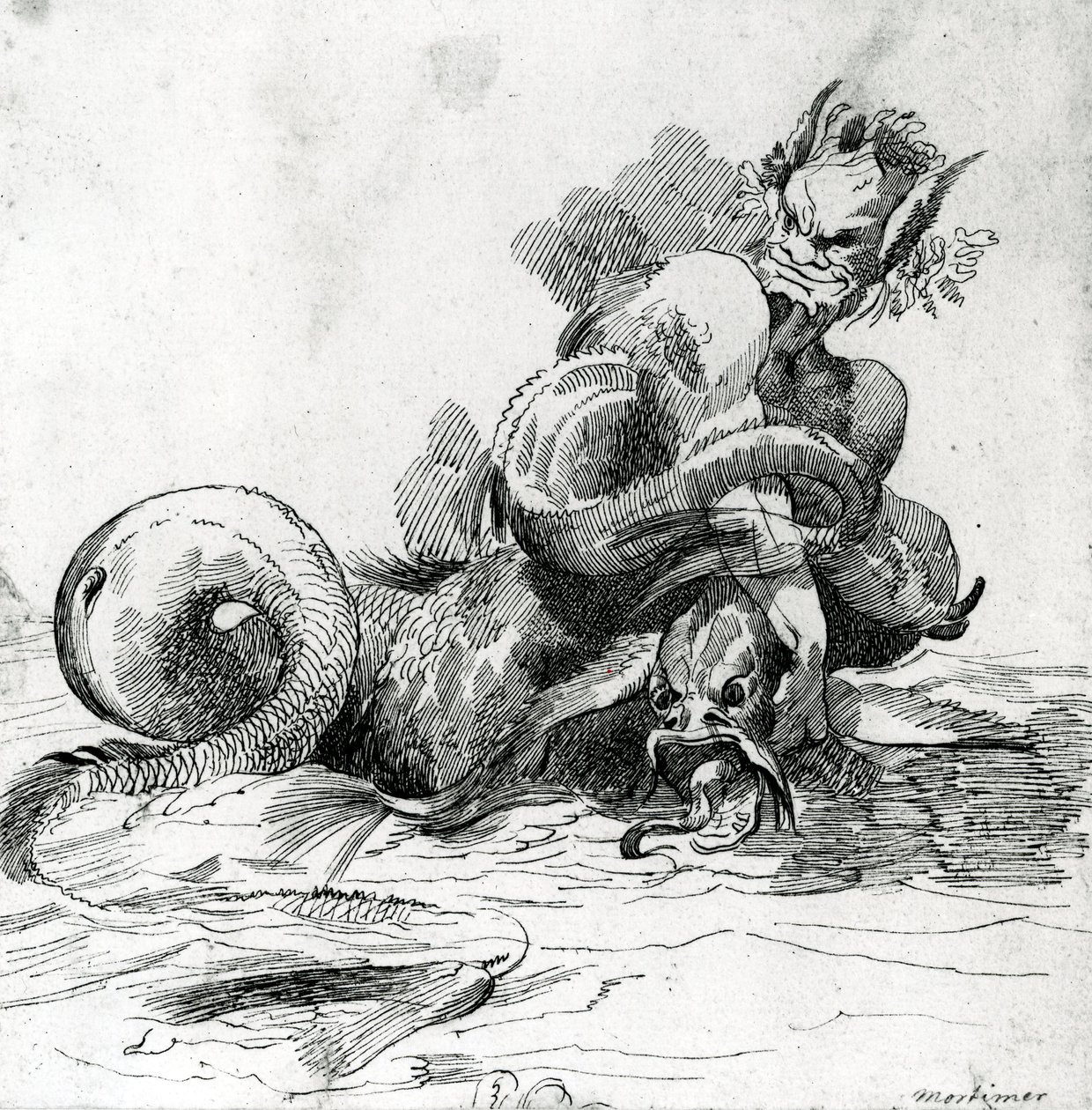 Illustration eines Seeungeheuers, 18. Jahrhundert von John Hamilton Mortimer