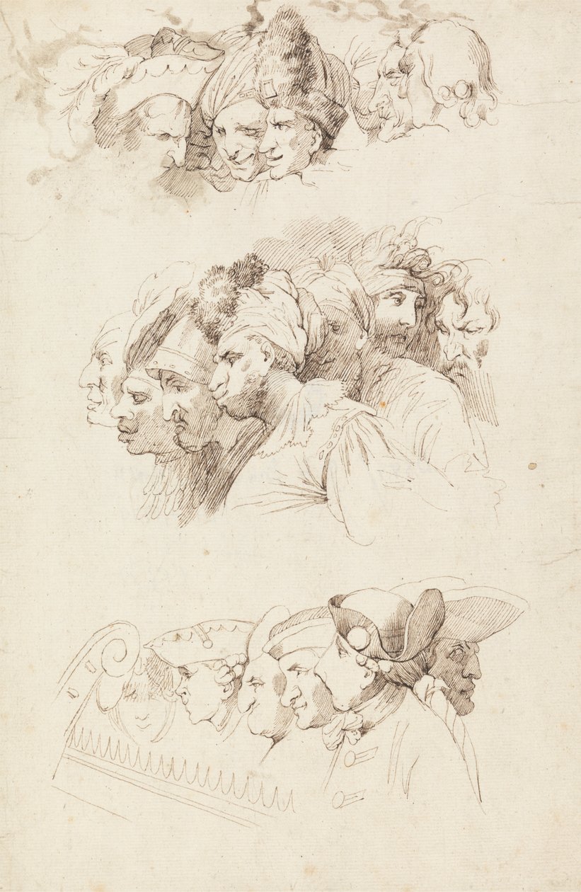 Studien von Gruppen von Köpfen von John Hamilton Mortimer