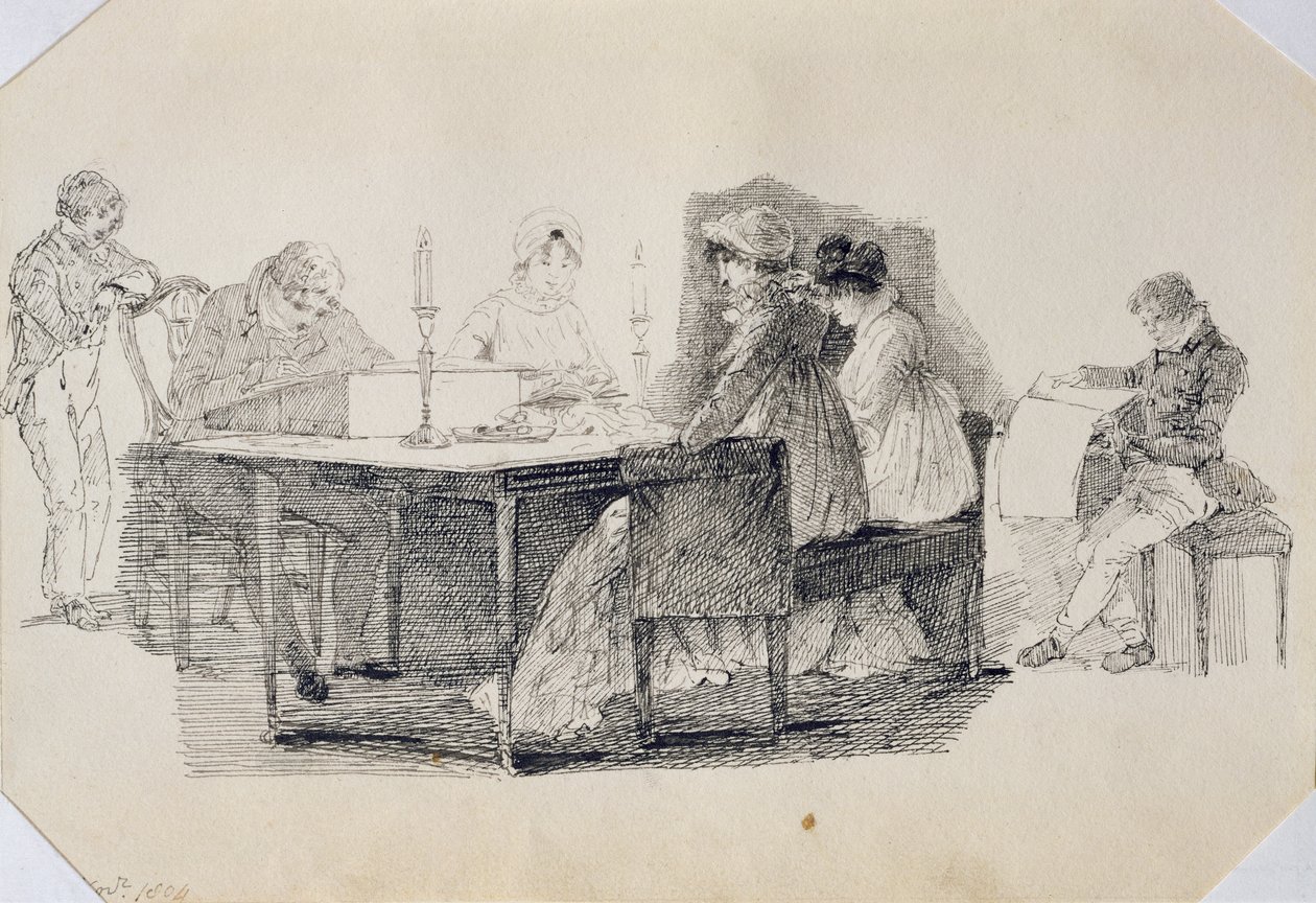 Ein Abend zu Hause, 1804 von John Harden