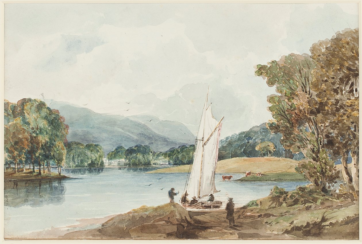 Lily of the Valley Island, Lake Windermere, Lake District, Cumbria, 1827 von John Harden