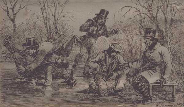 Schlittschuhlaufen auf dem Lake Windermere von John Harden