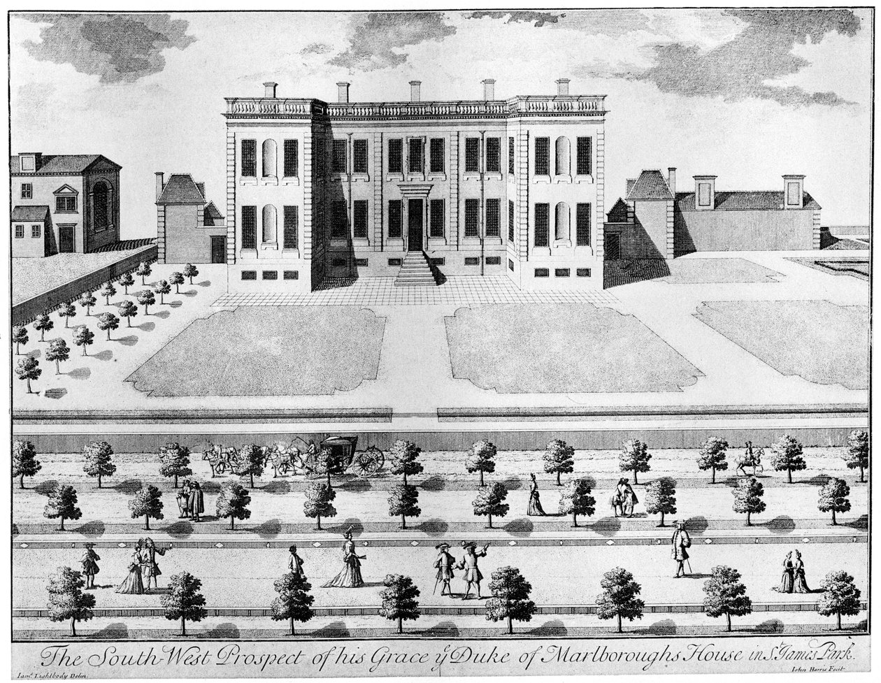 Marlborough House von Südwesten, 17. Jahrhundert, 1908 von John Harris