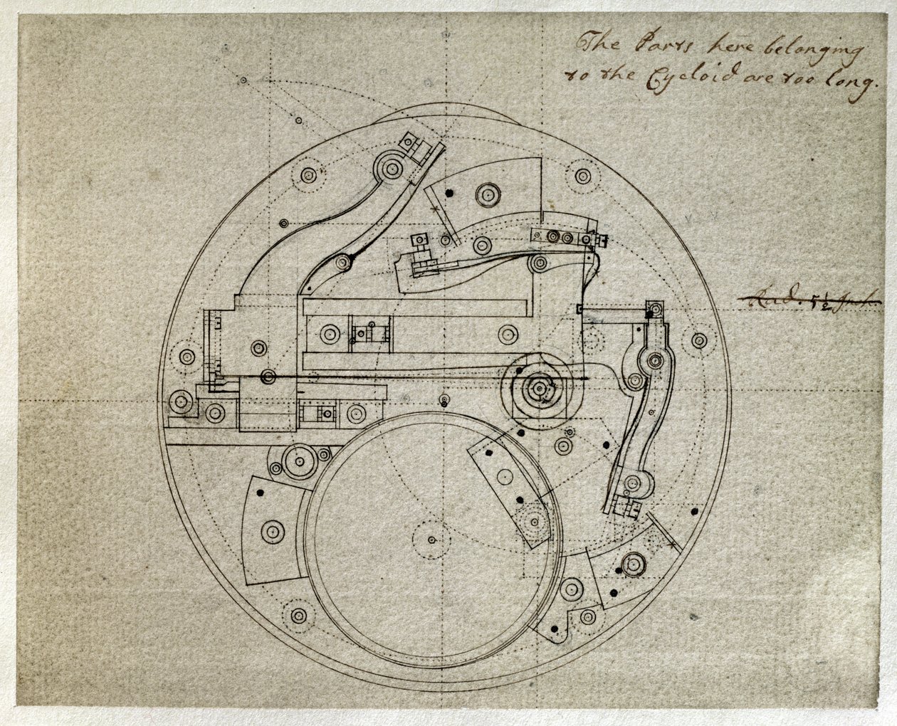 Zeichnung des Layouts der Bewegung des H4-Chronometers von John Harrison (1693-1776), um 1759 von John Harrison