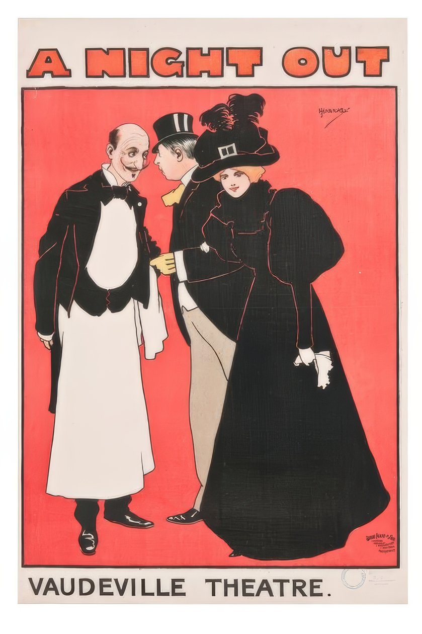 Ein Abend aus. Vaudeville-Theater / J. Hassall / Plakat, 1897 von John Hassall