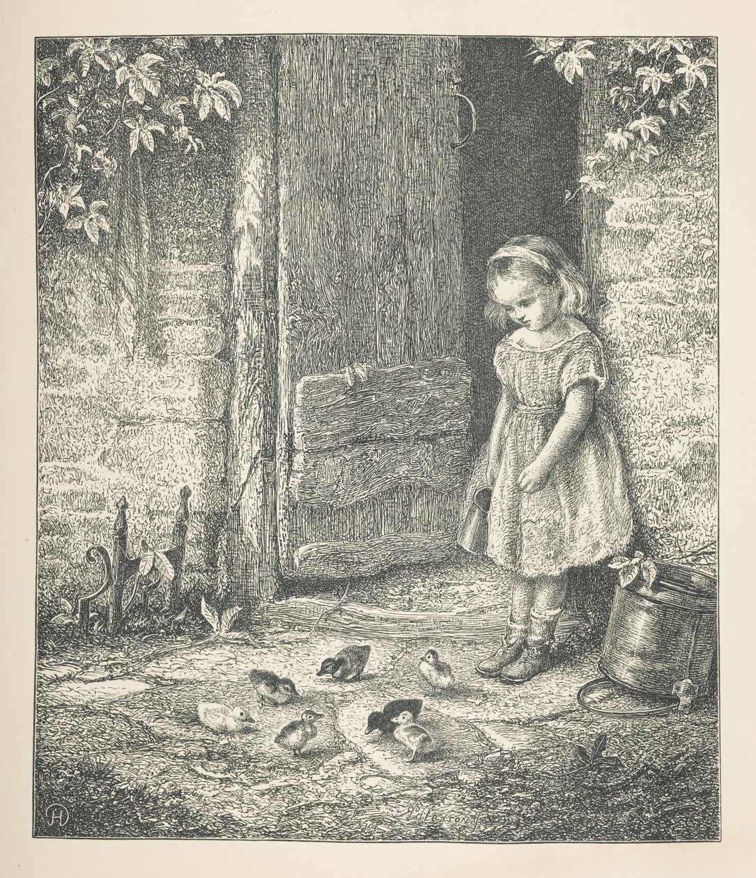 Tafel 20. Ein junges Mädchen und Küken, aus 