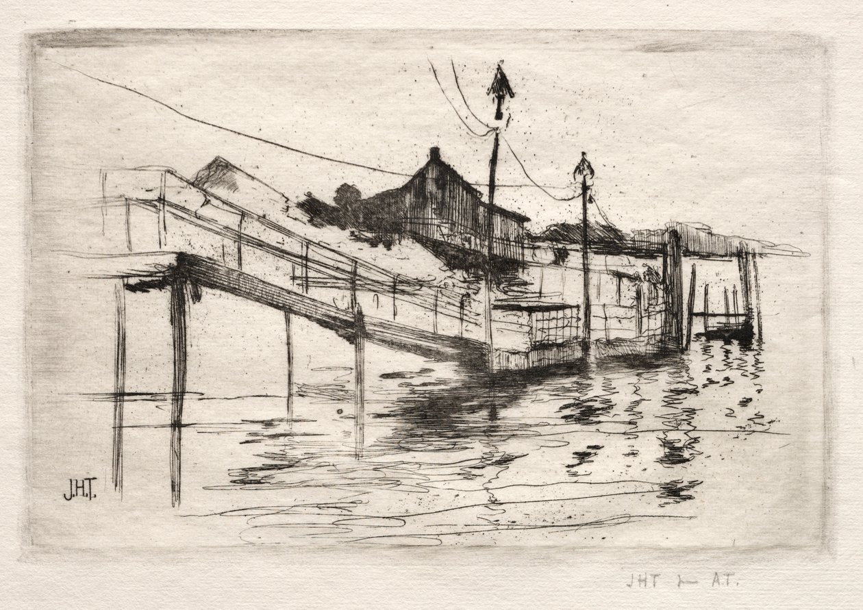 Fußgängerbrücke, Bridgeport, Connecticut von John Henry Twachtman
