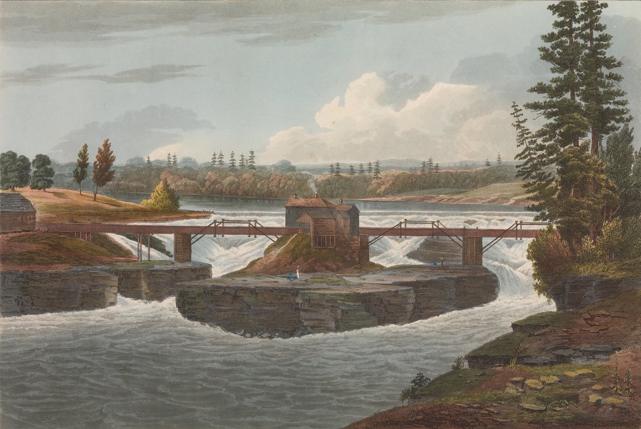Glenns Falls Nr. 6 aus dem Hudson River Portfolio, 1822 von John Hill