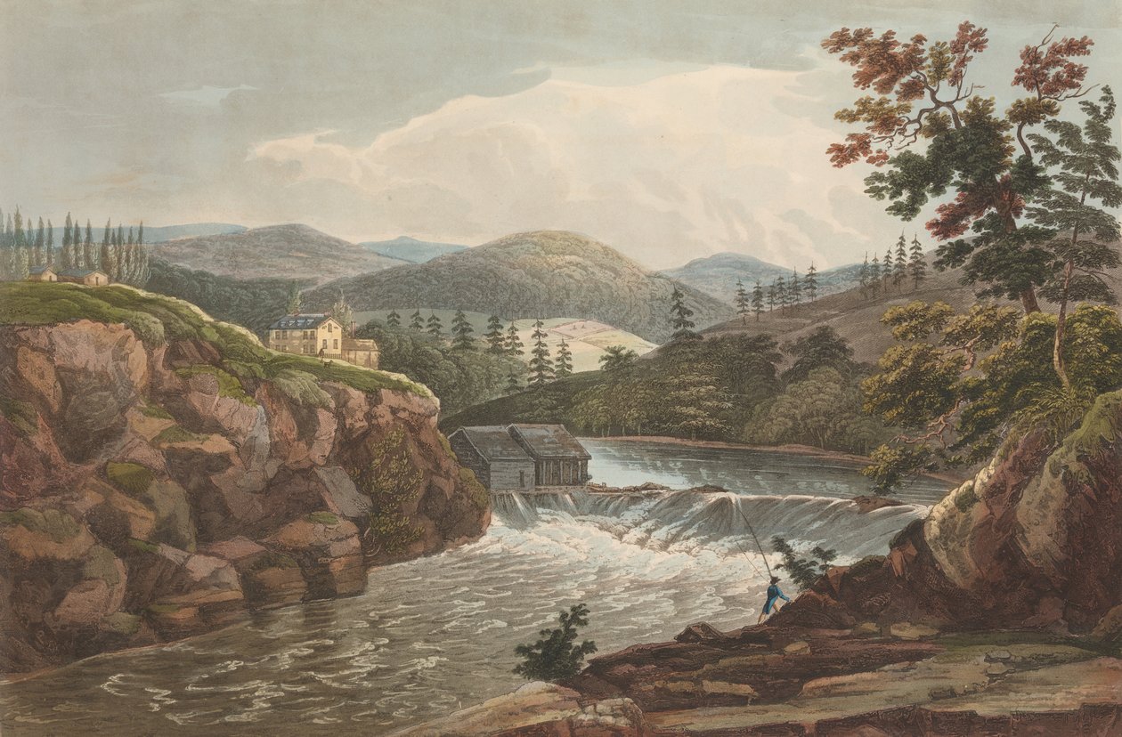 Kleine Wasserfälle bei Luzerne Nr. 1 aus dem Hudson River Portfolio von John Hill