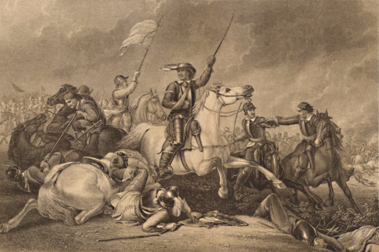 Cromwell in der Schlacht von Marston Moor von John J Crew
