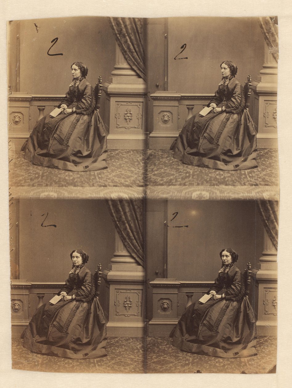 Unbeschnittenes Probedruck von cartes-de-visite-Porträts von John Jabez Edwin Mayall