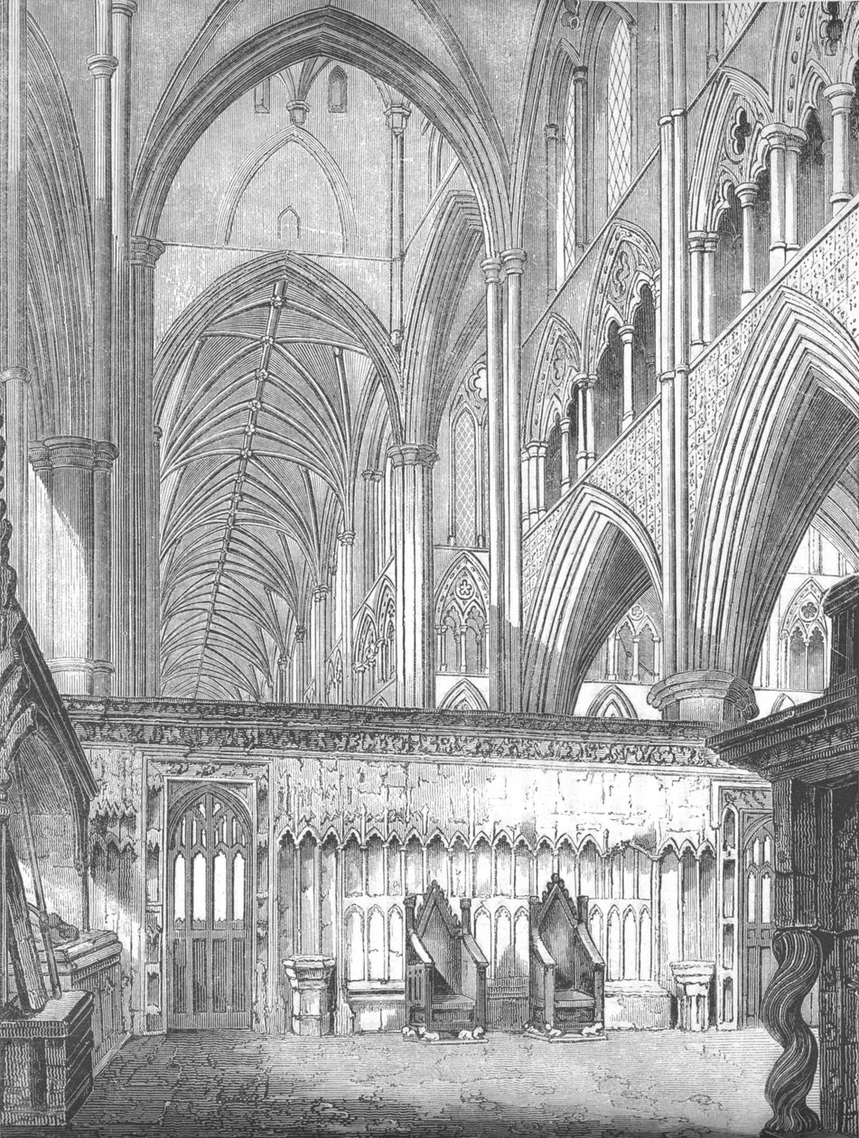 Das Kirchenschiff, Westminster Abbey, Blick nach Westen von der St. Edwards Kapelle, 1845 von John Jackson
