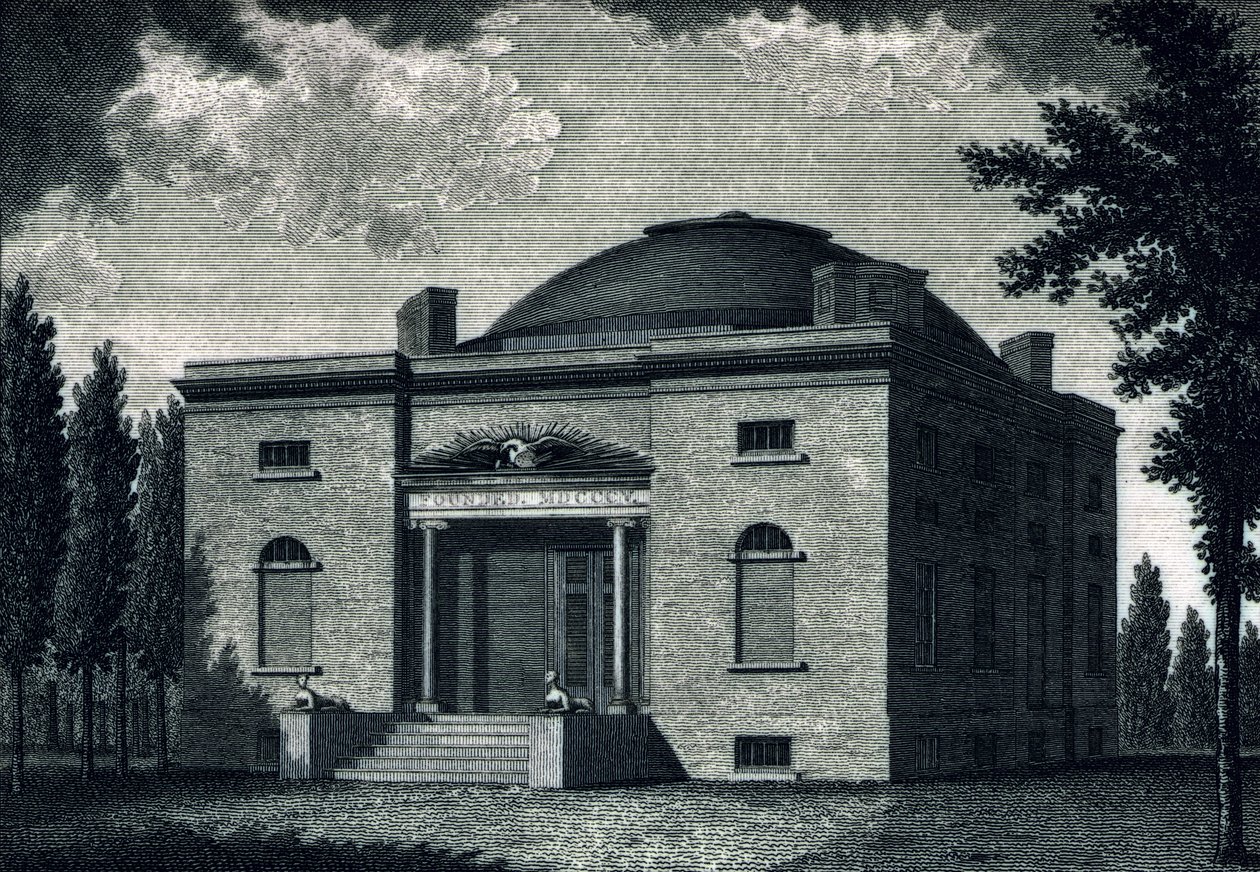 Pennsylvania Academy of Fine Arts, graviert von Benjamin Tanner (1775-1848), ca. 1820 von John James after Barralet
