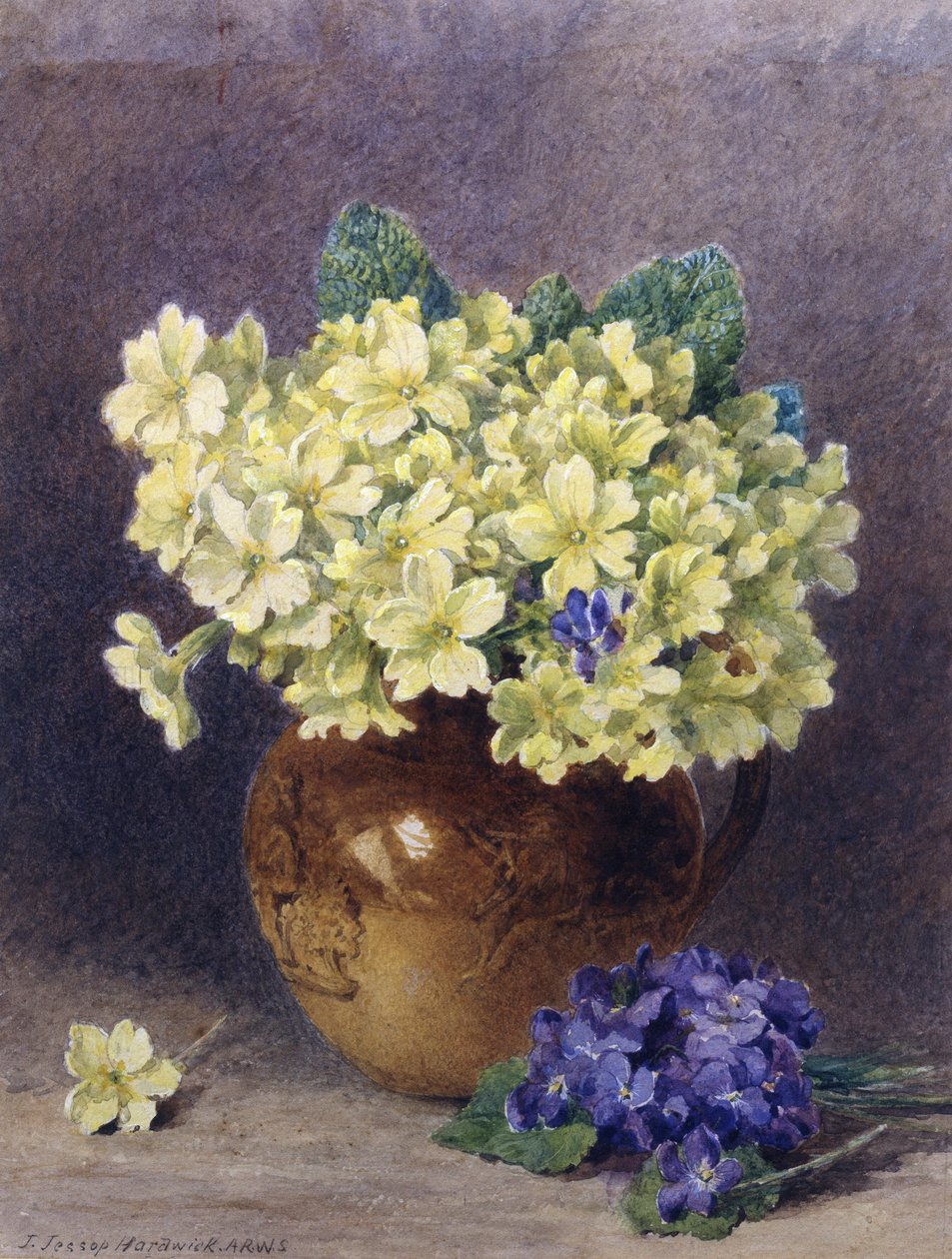 Primeln und Veilchen. Sammlung Privée von John Jessop Hardwick