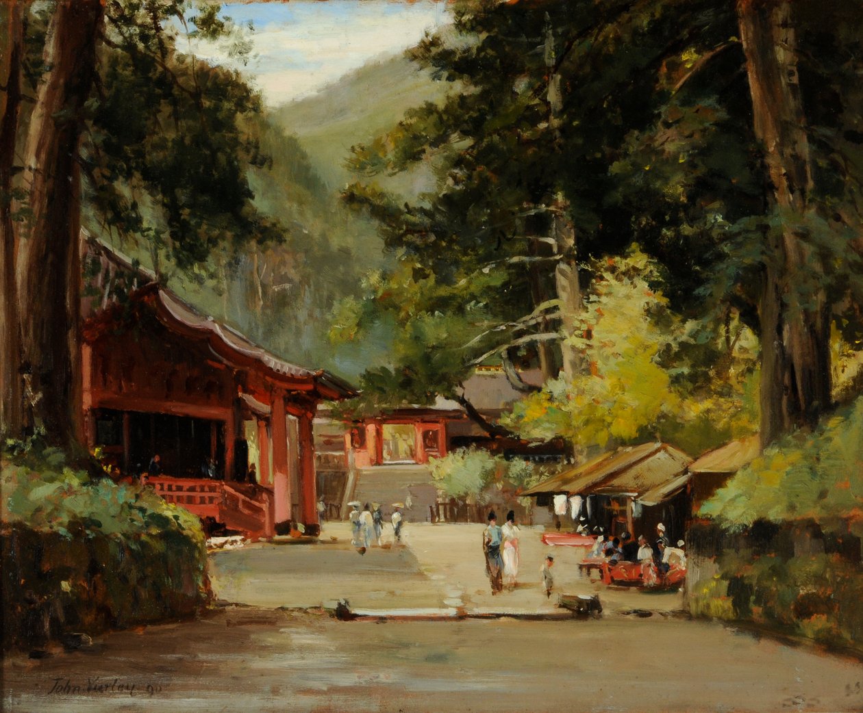 Eingang zum Mausoleum von Jyemiten, Nikko, Japan von John Jnr. Varley