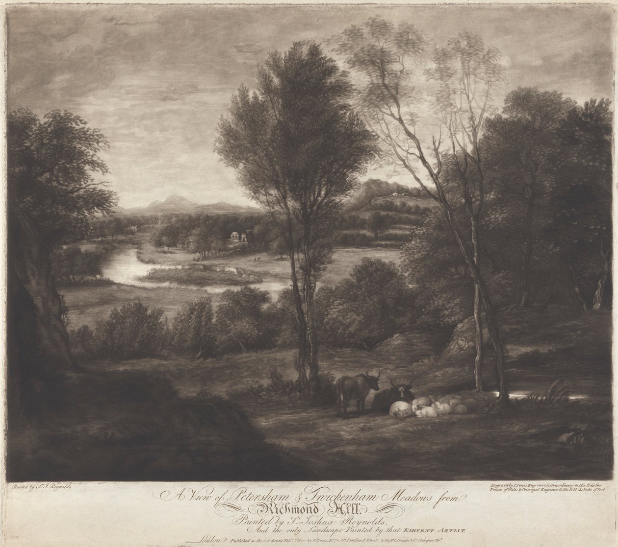 Ein Blick auf Petersham & Twickenham Meadows von Richmond Hill von John Jones