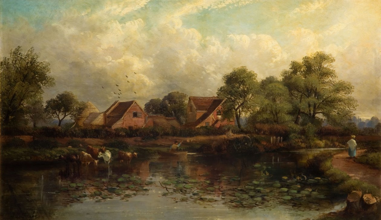Bauernhof in Wood Lane, Handsworth, 1850-1908 von John Joseph Hughes