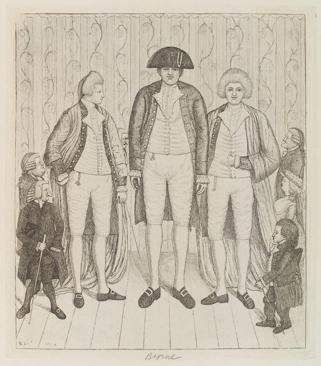 Charles Byrne; James Burnett, Lord Monboddo; William Richardson; John Bell; Baillie Kyd von John Kay von John Kay