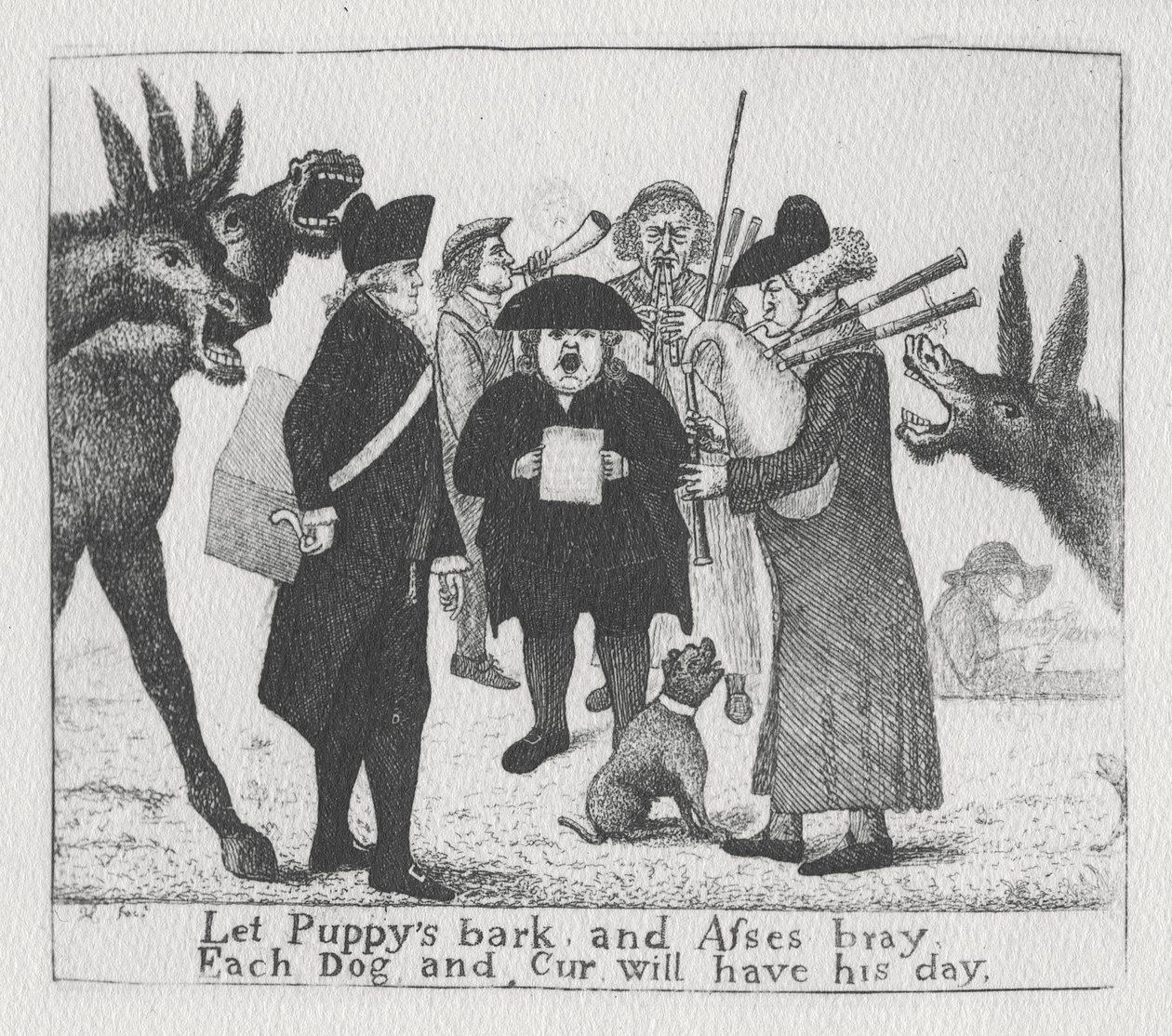Lass die Welpen bellen und die Esel schreien, jeder Hund und Köter wird seinen Tag haben, 1784 von John Kay