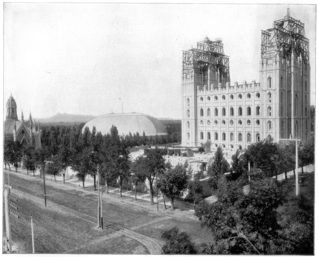 Neuer Mormonentempel, Salt Lake City, Utah, spätes 19. Jahrhundert von John L. Stoddard