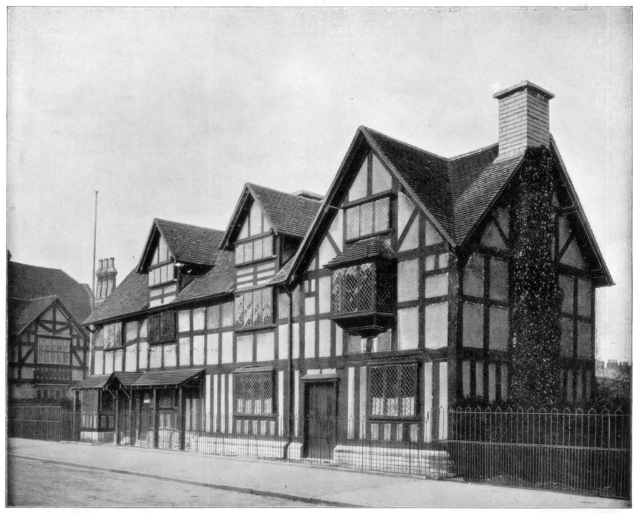 William Shakespeares Haus, Stratford-upon-Avon, Warwickshire, späte 19. Jahrhundert von John L. Stoddard