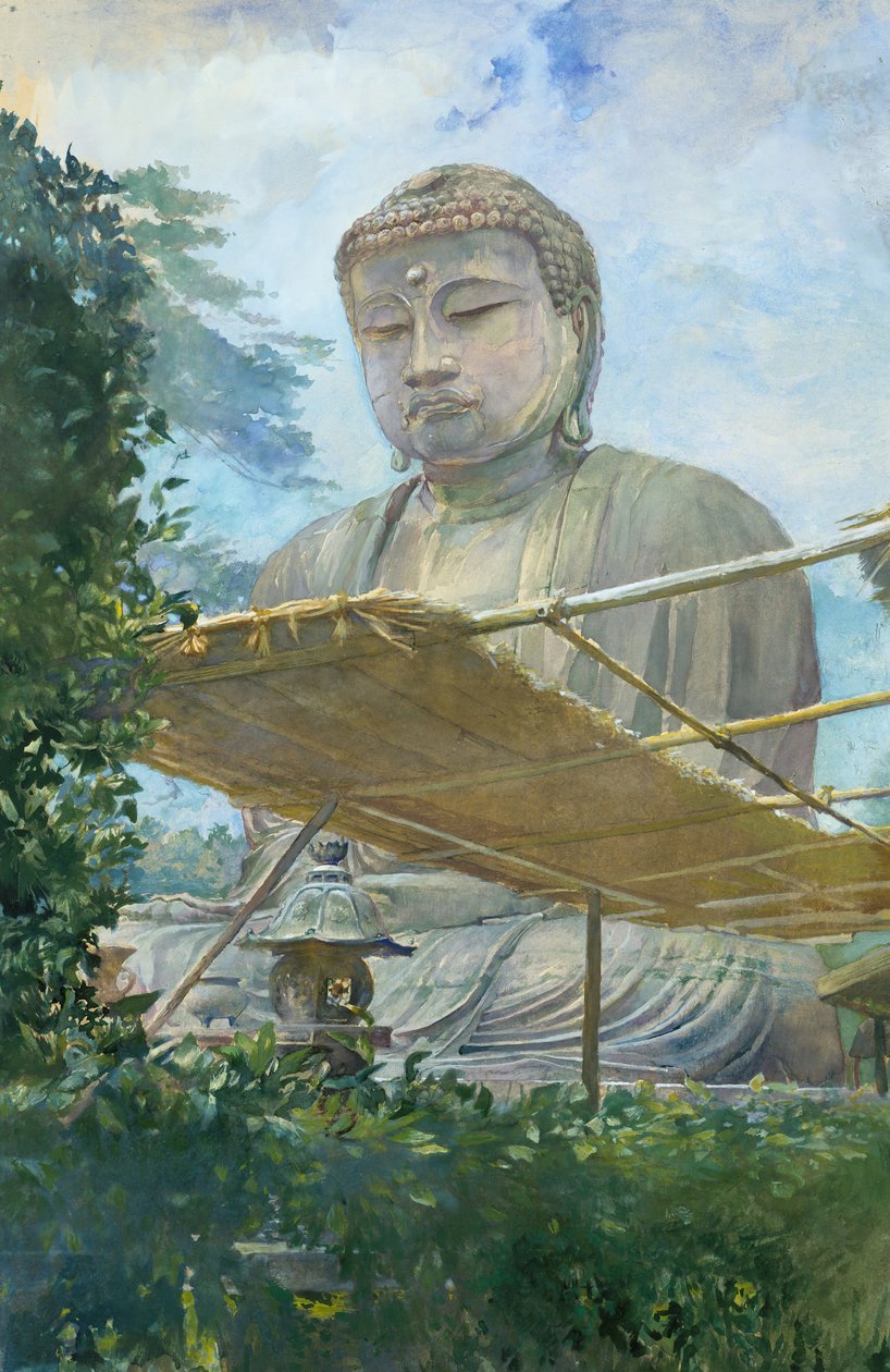 Die große Statue des Amida Buddha in Kamakura, bekannt als Daibutsu von John La Farge