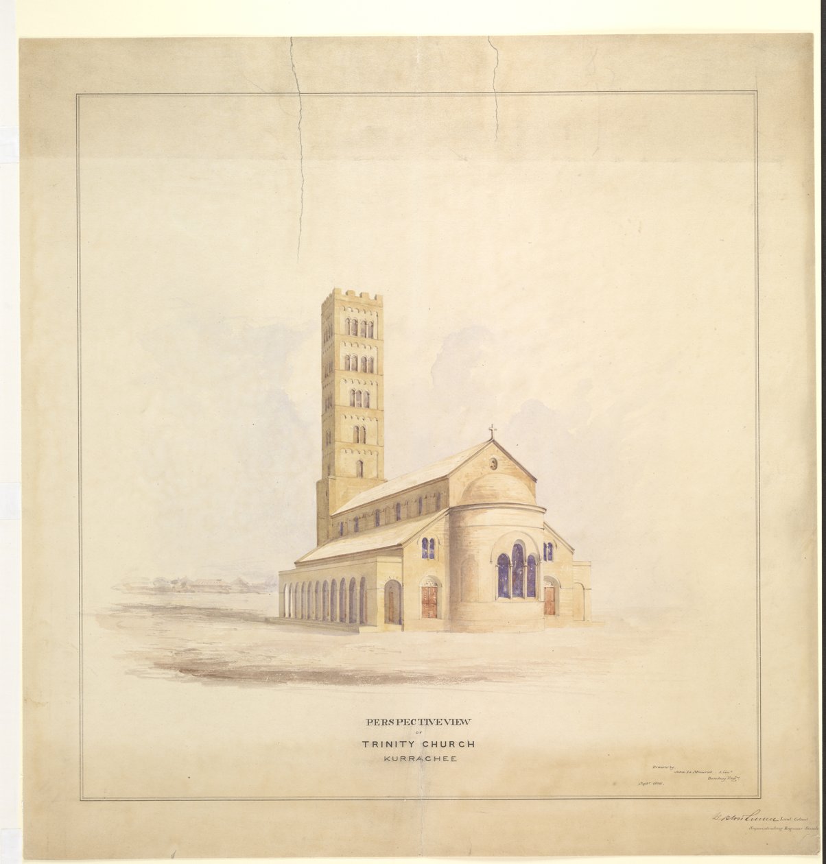 Trinity Church, Kurrachee (Karachi), September 1856 von John Le Mesurier