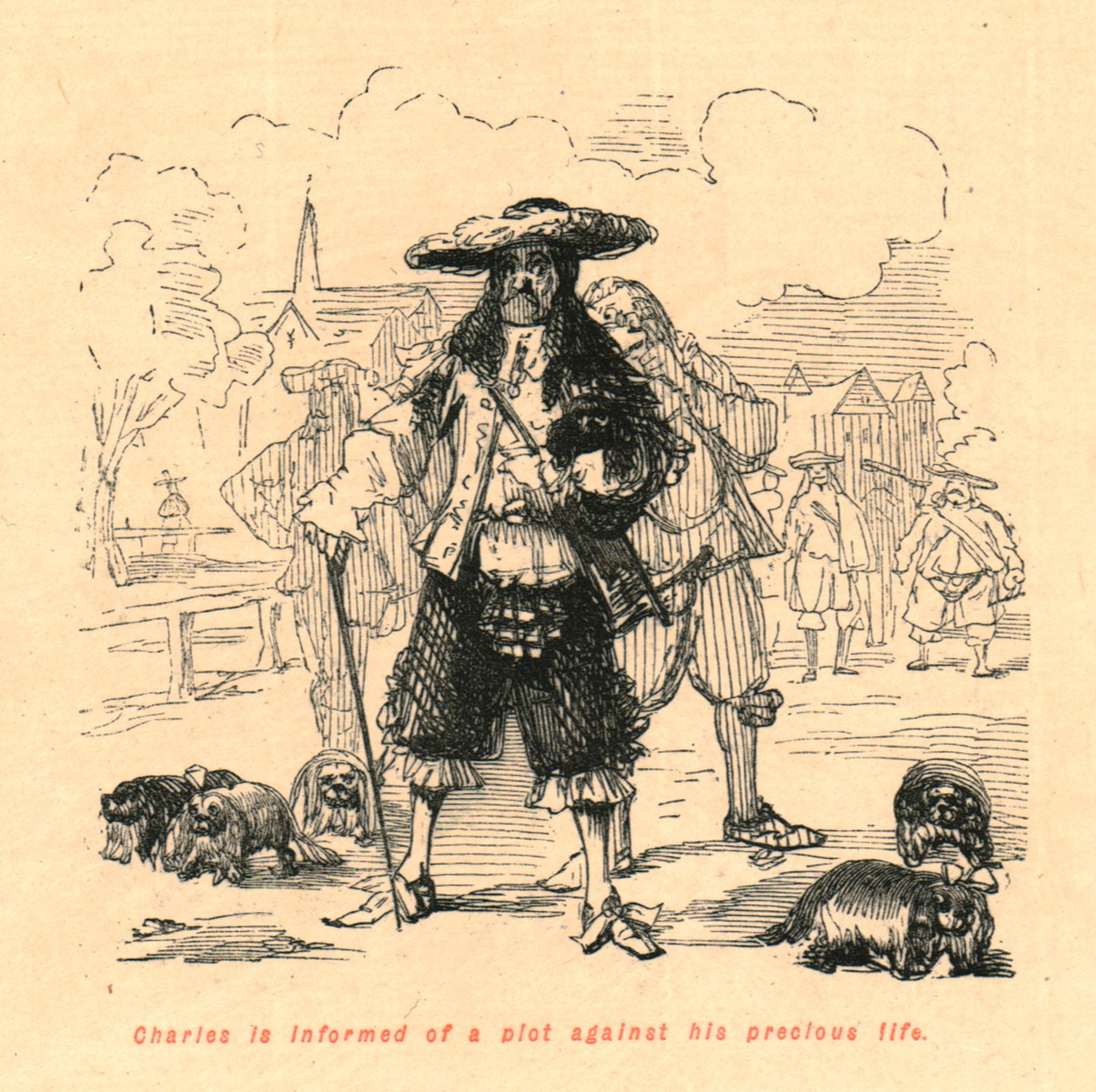 Charles wird über ein Komplott gegen sein kostbares Leben informiert, 1897 von John Leech