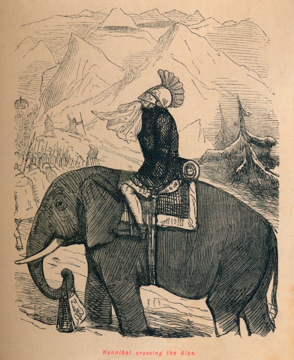 Hannibal überquert die Alpen, 1852 von John Leech