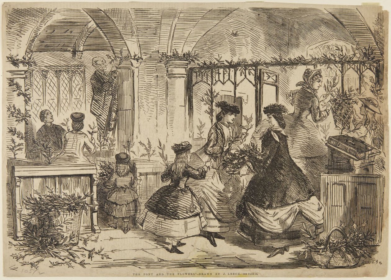 Der Brunnen und die Blumen von John Leech