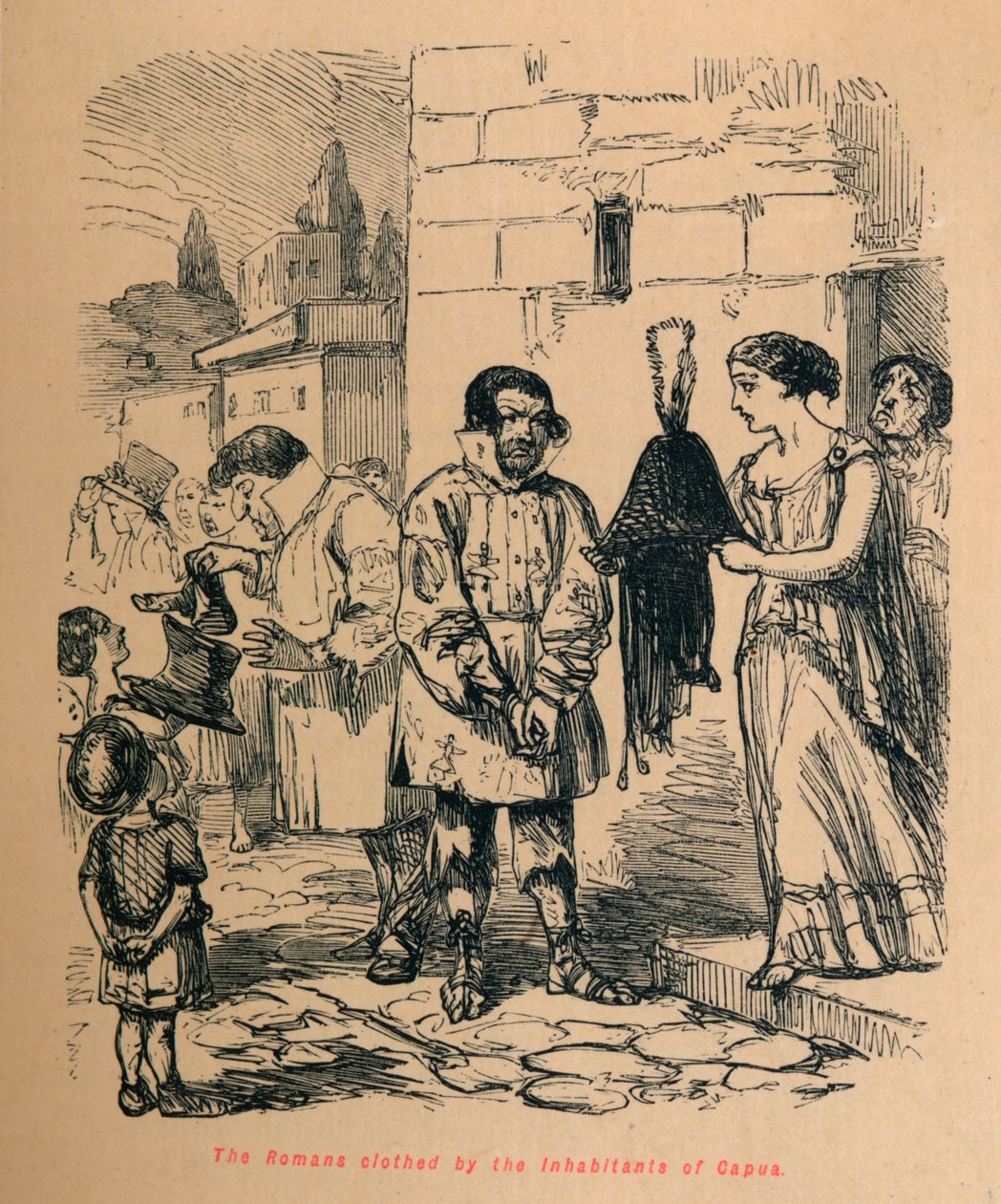 Die Römer bekleidet von den Einwohnern von Capua von John Leech