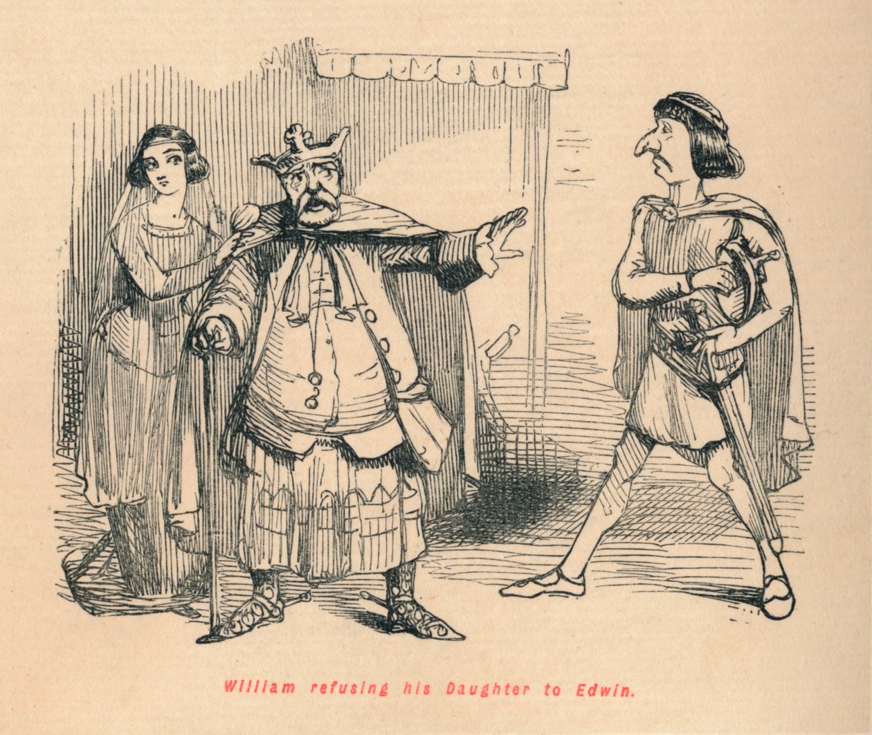 William verweigert seine Tochter Edwin, ca. 1860 von John Leech