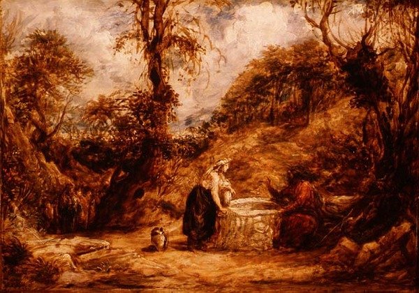 Christus und die Frau von Samaria am Jakobsbrunnen, c.1850-60 von John Linnell