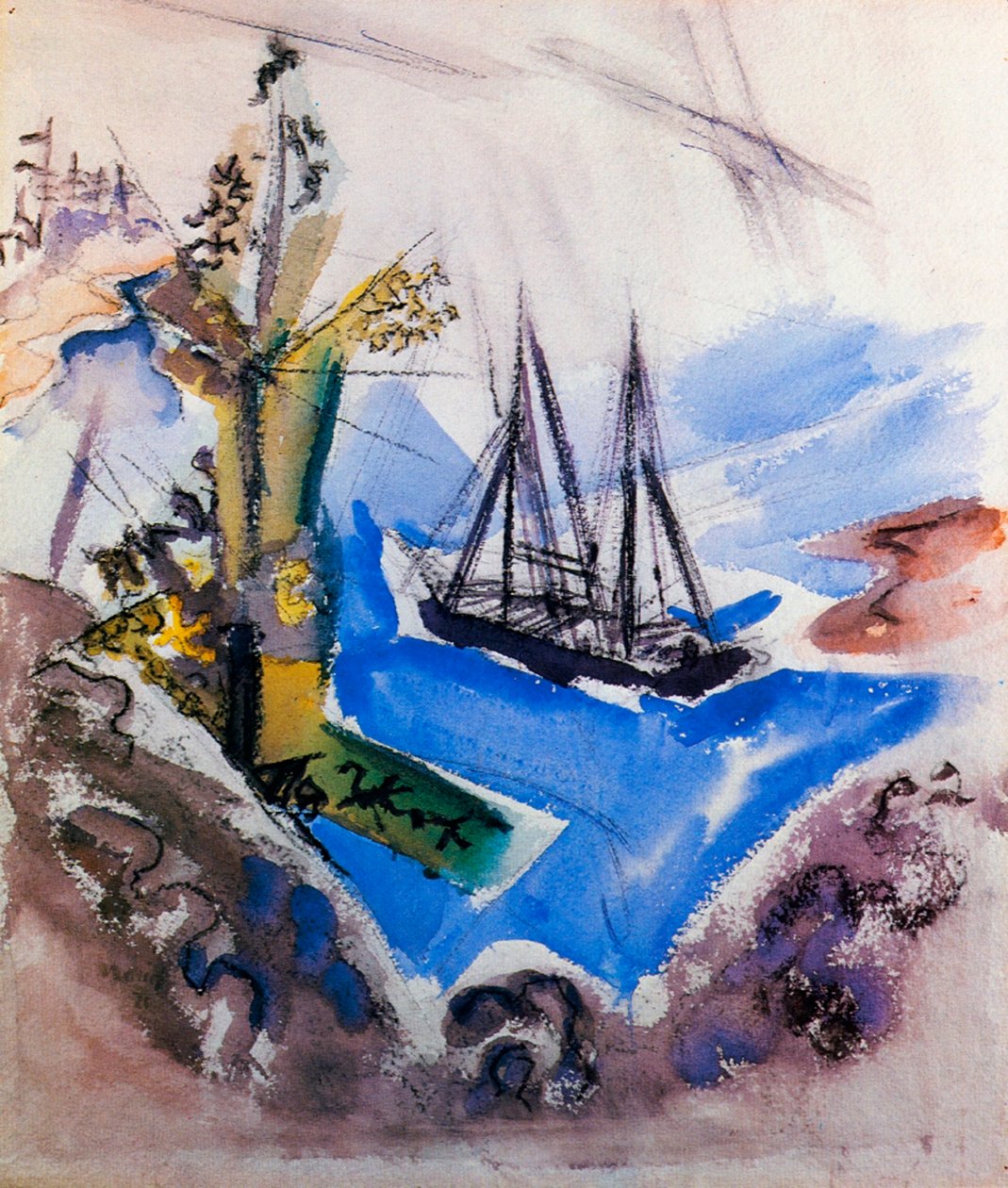 Ein Schoner und ein Baum von John Marin