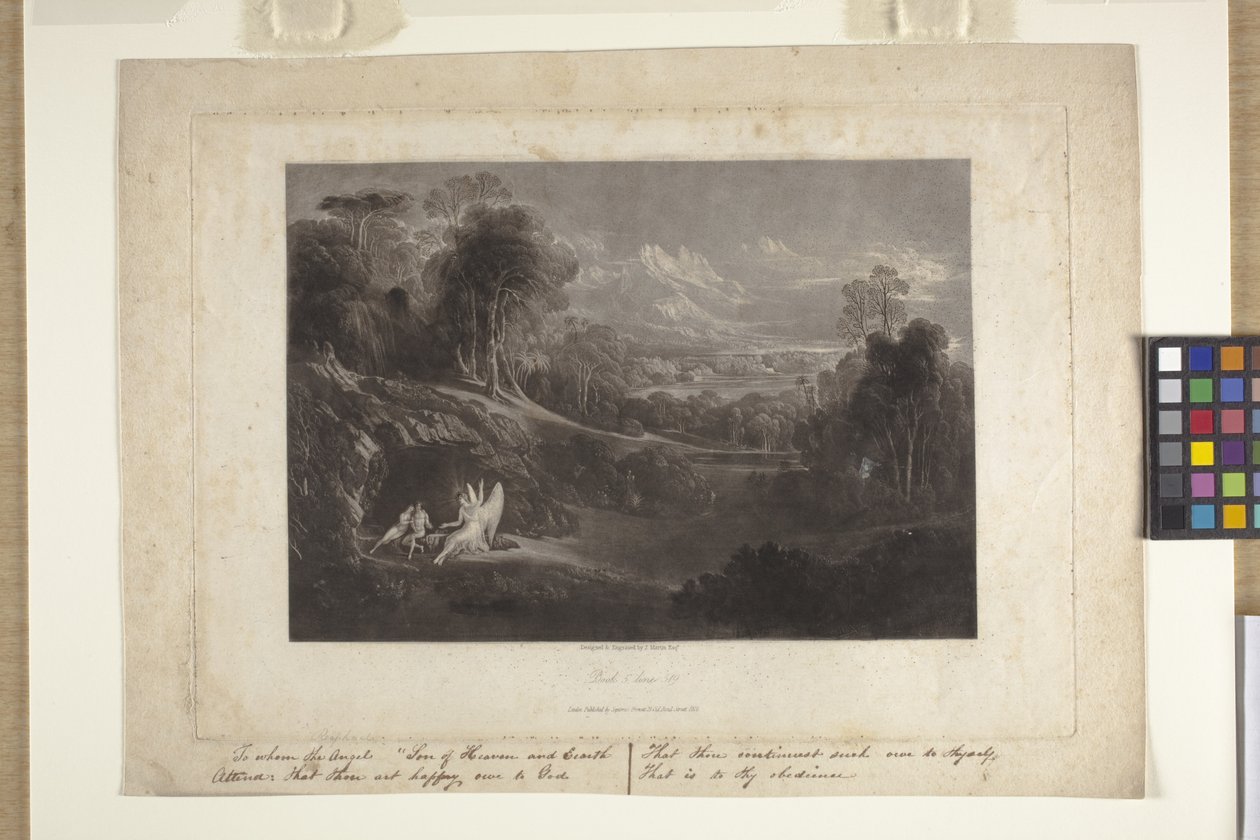Raphael im Gespräch mit Adam und Eva von John Marin
