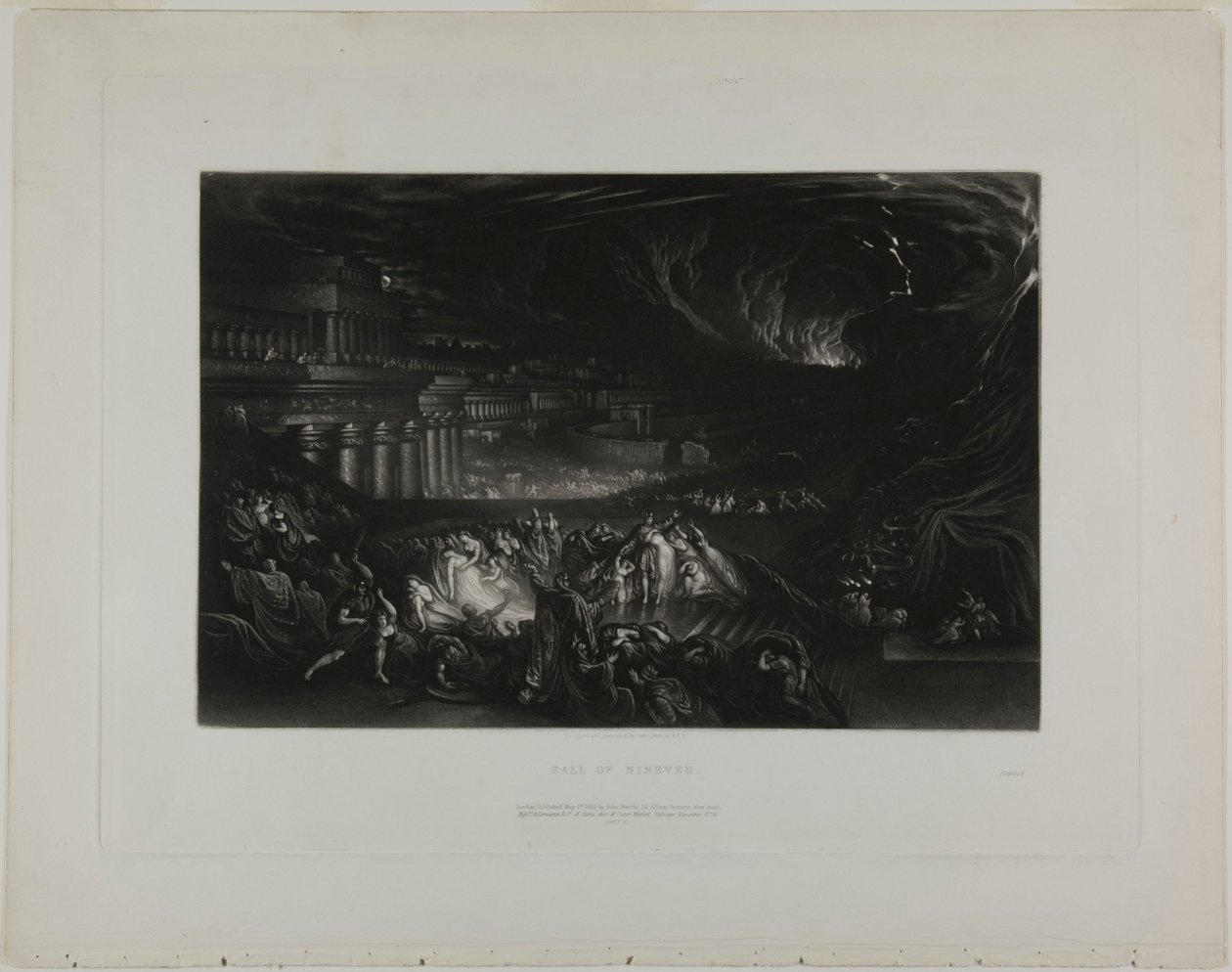 Der Fall von Ninive, aus Illustrationen der Bibel von John Martin