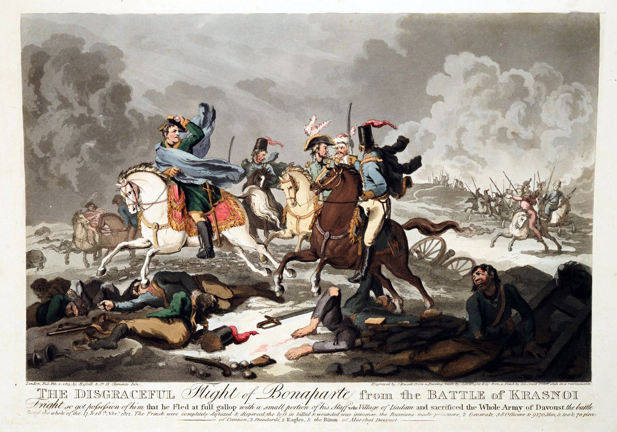 Die Flucht Bonapartes aus der Schlacht von Krasnoi 1812 von John Massey Wright