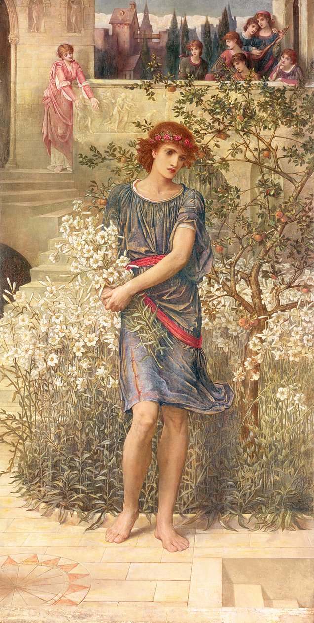 Mein Geliebter ist in seinen Garten hinabgegangen, aus dem Hohelied von John Melhuish Strudwick