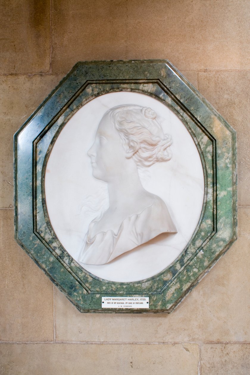 Basrelief von Margaret Cavendish, spätere Herzogin von Portland, ca. 1723 von John Michael Rysbrack