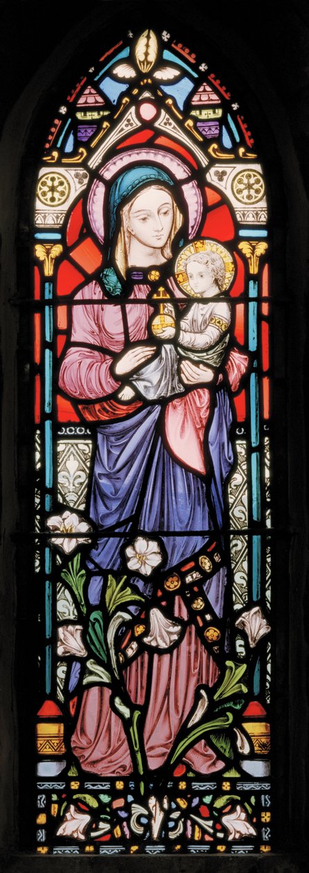 Dover, St. Mary In Castro, Lavers & Barraud, John Millner Allen (1827-1902), Madonna & Kind, 1861, adaptiert von Gilbert Scott von John Millner Allen