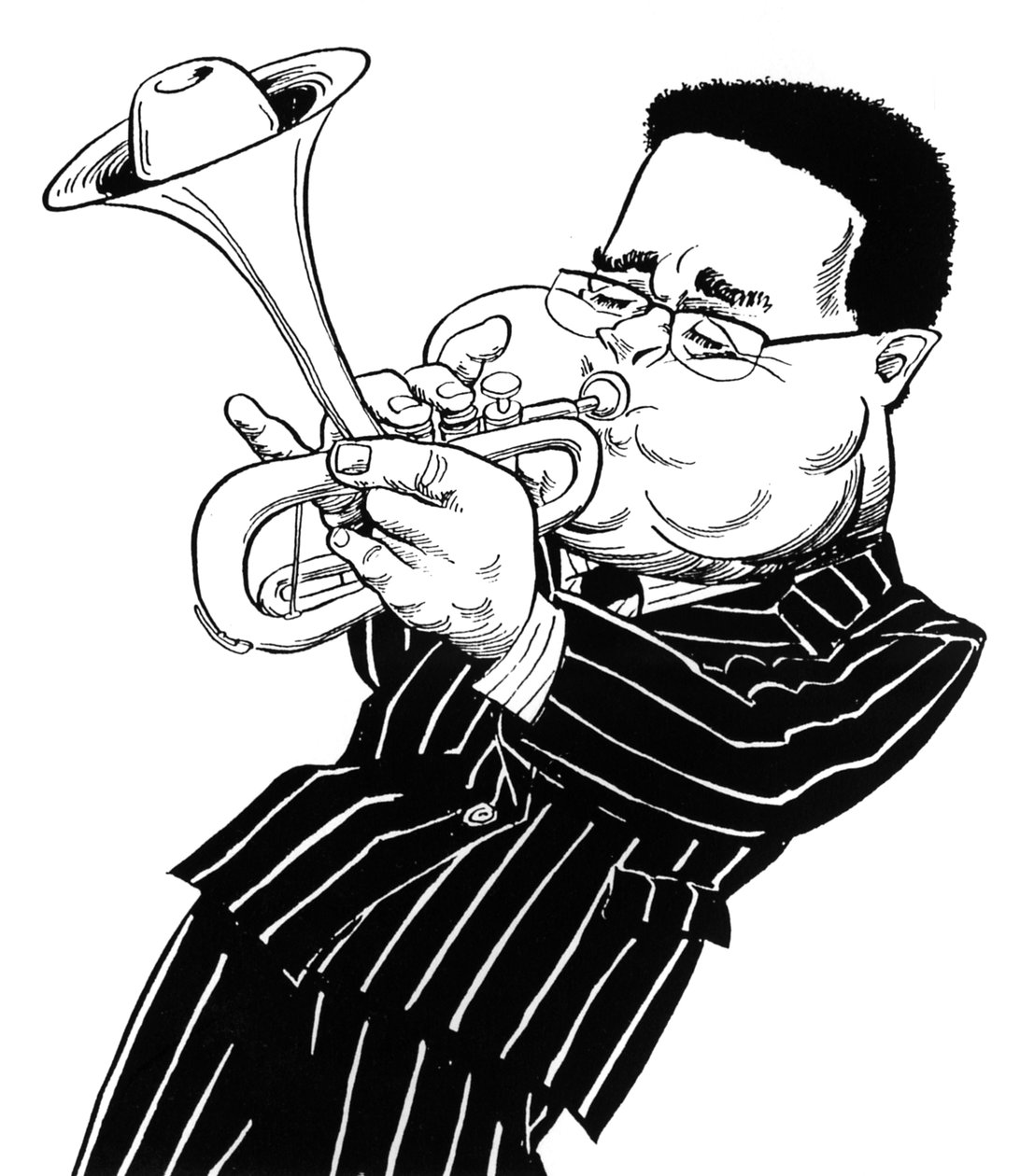 Dizzy Gillespie (John Birks Gillespie), Karikatur von John Minnion von John Minnion