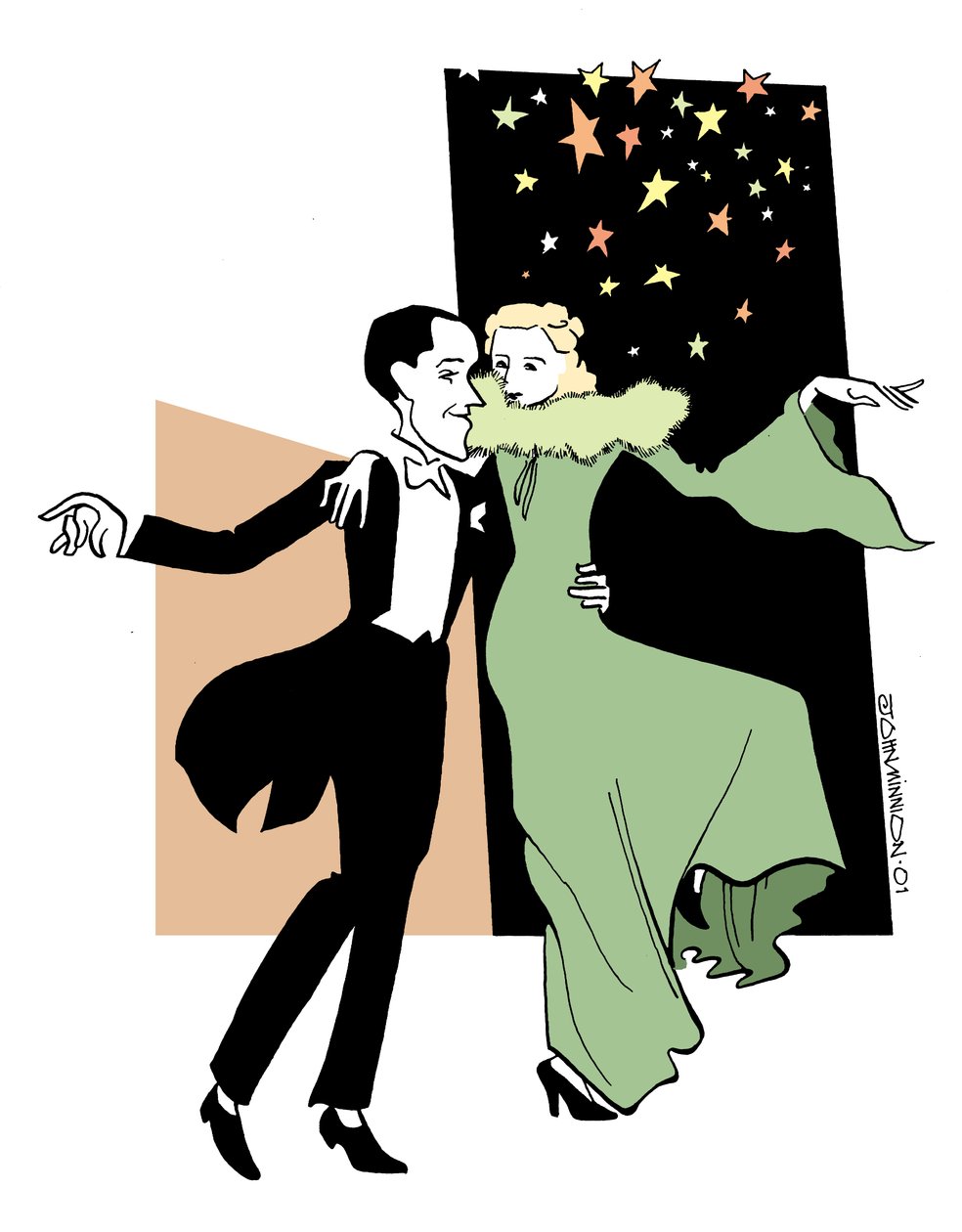 Fred Astaire und Ginger Rogers tanzen von John Minnion