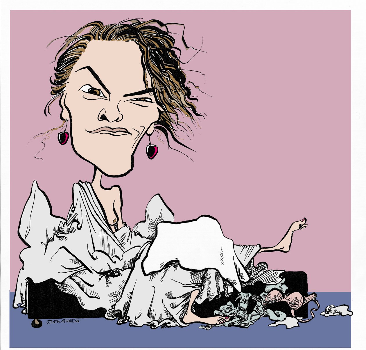 Tracey Emin, Karikatur von John Minnion