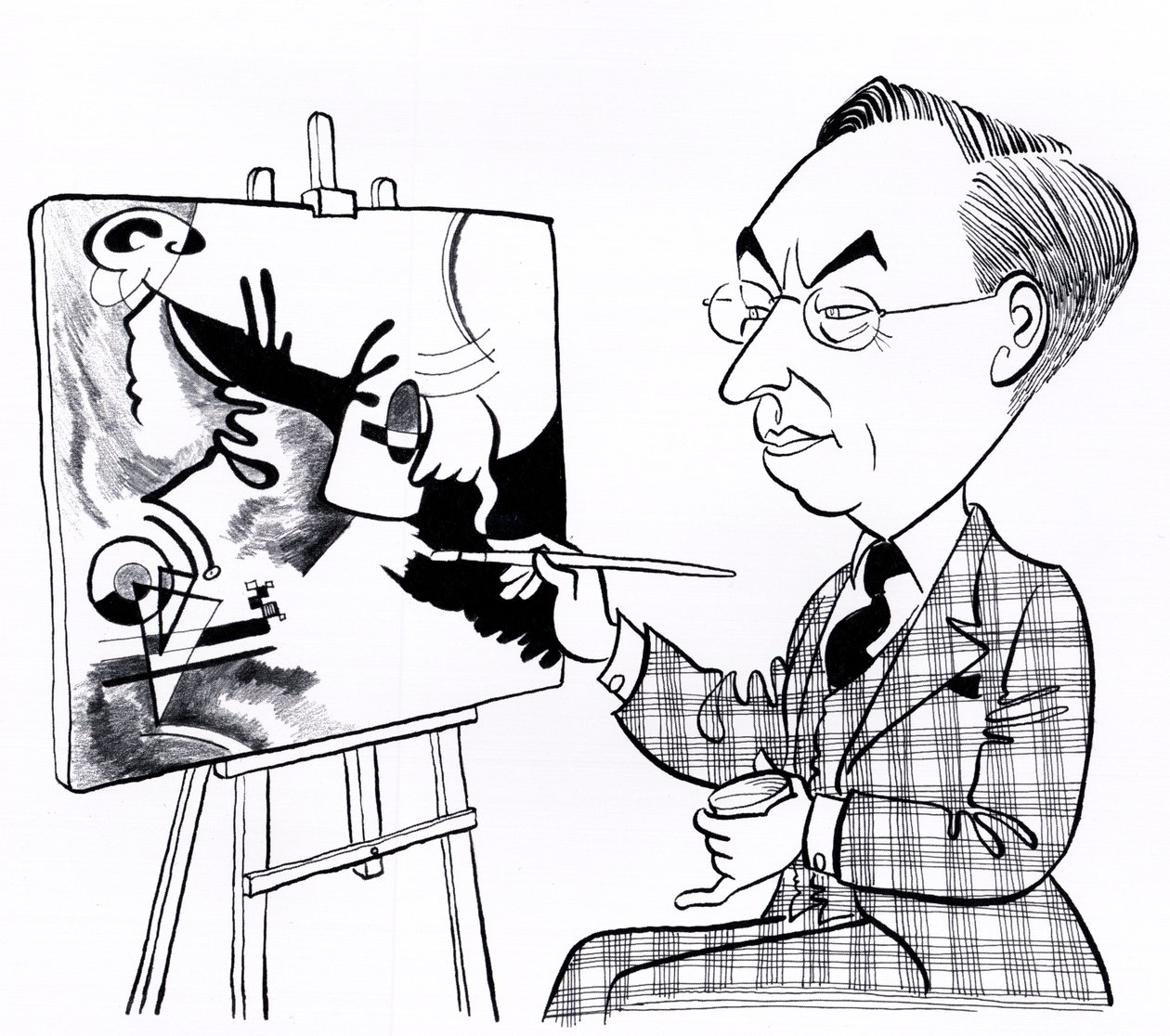 Wassily Kandinsky - Karikatur mit Staffelei von John Minnion