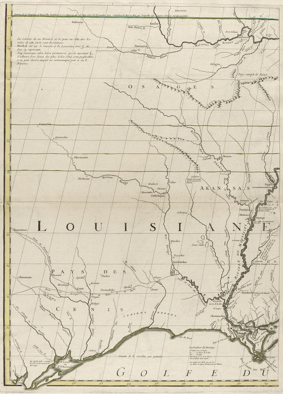Karte der britischen und französischen Herrschaftsgebiete in Amerika, 1756 von John Mitchell