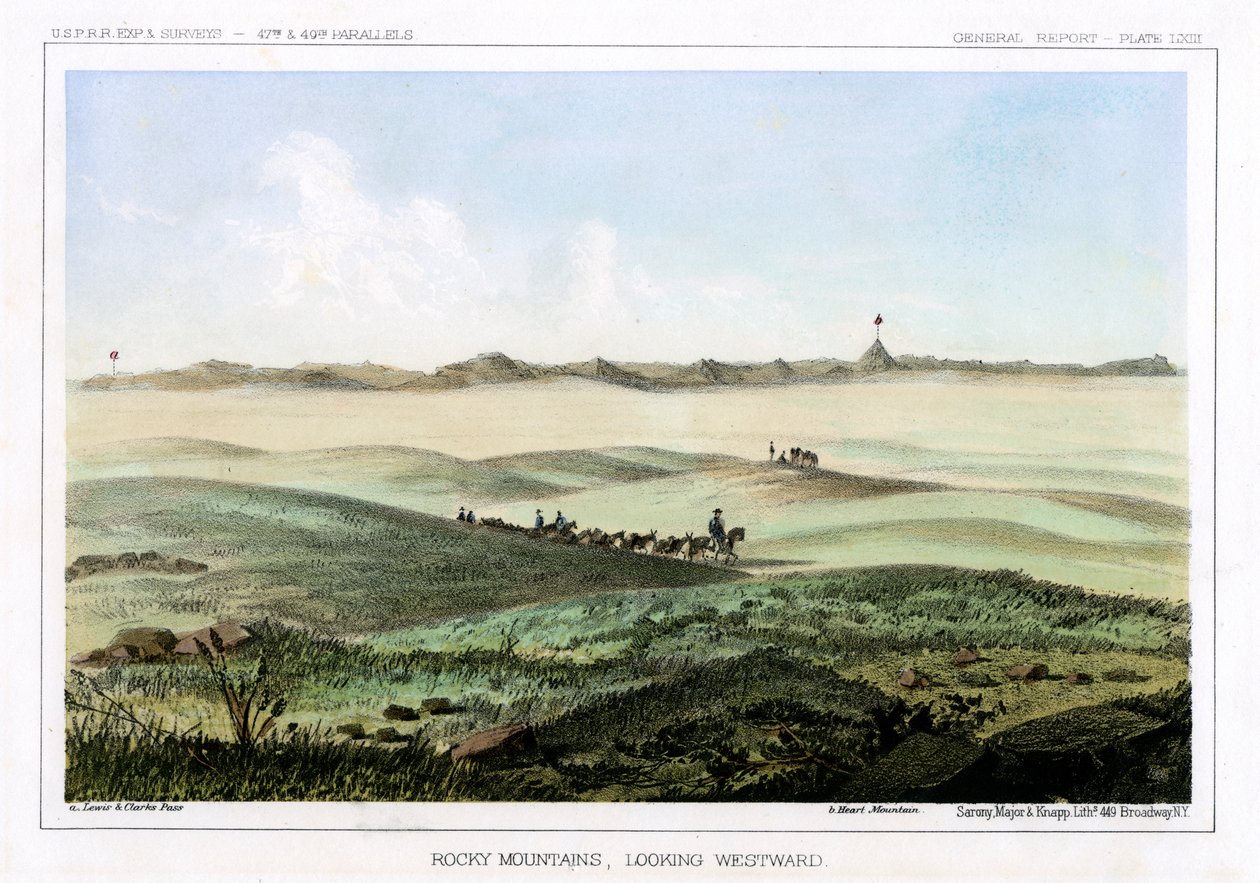 Die Rocky Mountains, Blick nach Westen, USA, 1856 von John Mix Stanley