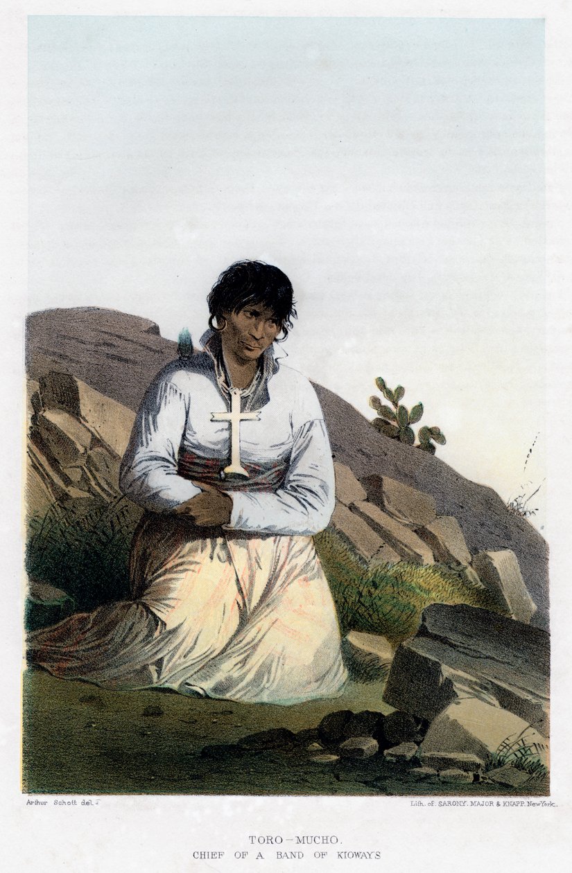 Toro-Mucho, Häuptling einer Gruppe von Kioways, 1856 von John Mix Stanley